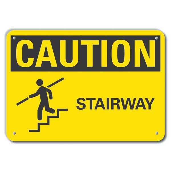 Caution Sign, Recycled Aluminum, 7 in. H, LCU3-0142-RA_10x7