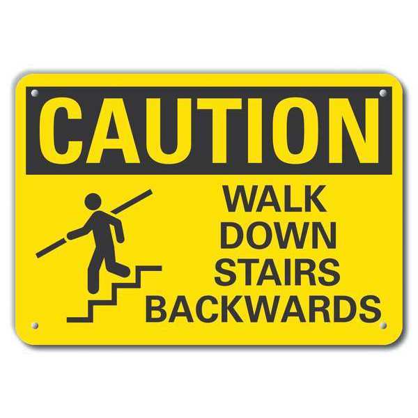 Caution Sign, Recycled Aluminum, 7 in. H, LCU3-0143-RA_10x7