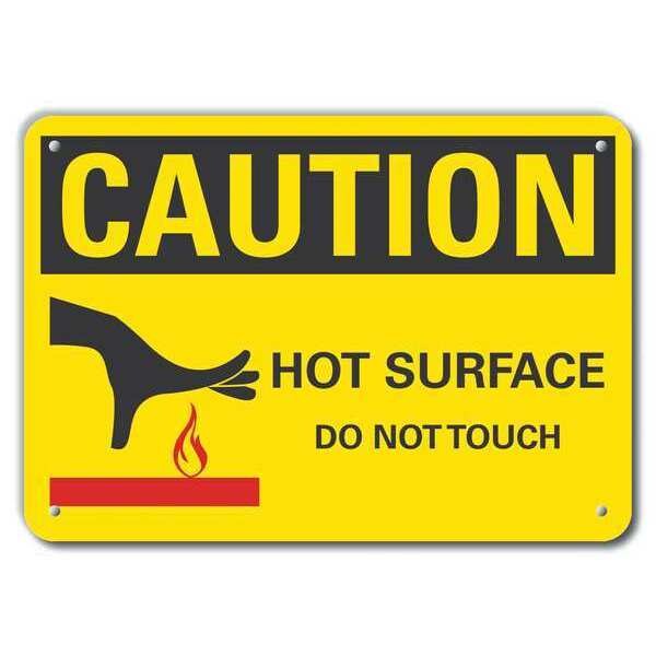 Caution Sign, 7 in H, 10 in W, Plastic, Vertical Rectangle, English, LCU3-0147-NP_10x7