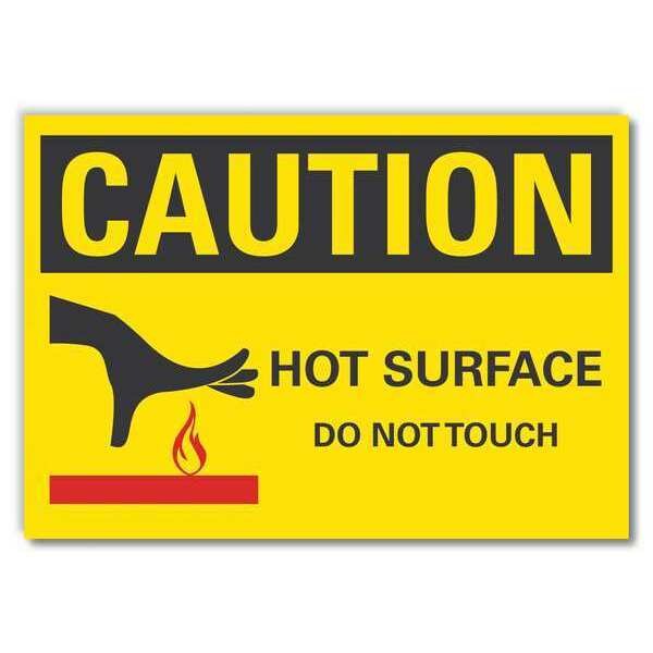 Caution Sign, 7 in H, 10 in W, Non-PVC Polymer, Vertical Rectangle, English, LCU3-0147-ED_10x7
