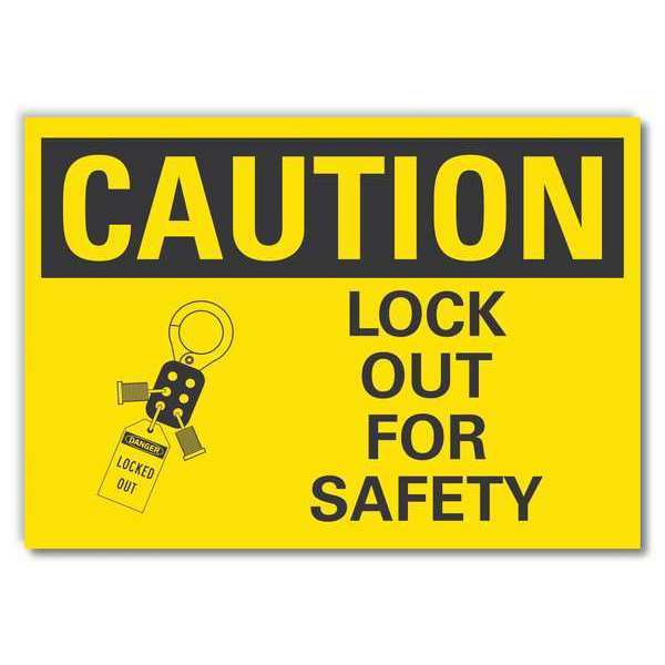 Caution Sign, 7 in Height, 10 in Width, Non-PVC Polymer, Vertical Rectangle, English