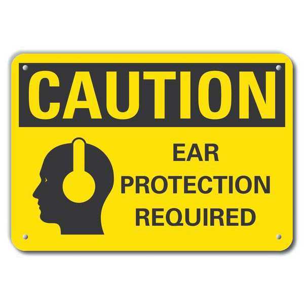 Caution Sign, Recycled Aluminum, 10 in. H, LCU3-0157-RA_14x10