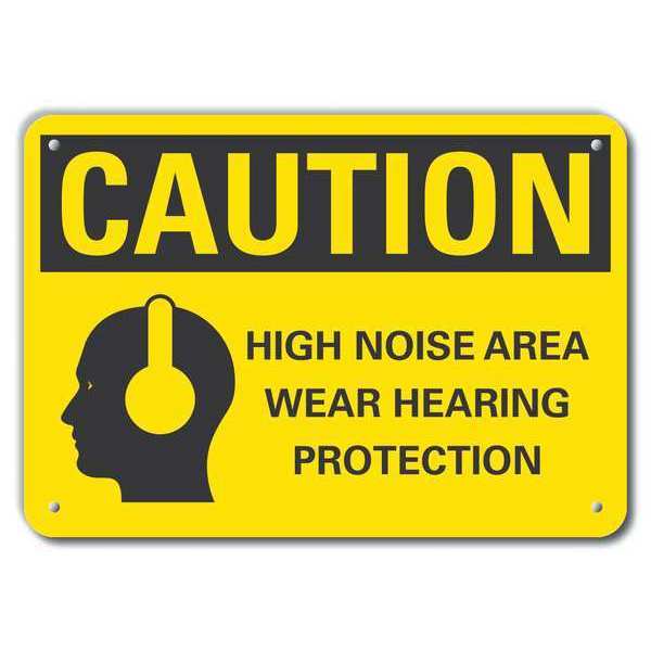 Caution Sign, Recycled Aluminum, 7 in. H, LCU3-0160-RA_10x7