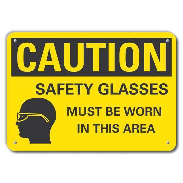 Caution Sign, Recycled Aluminum, 7 in. H, LCU3-0166-RA_10x7