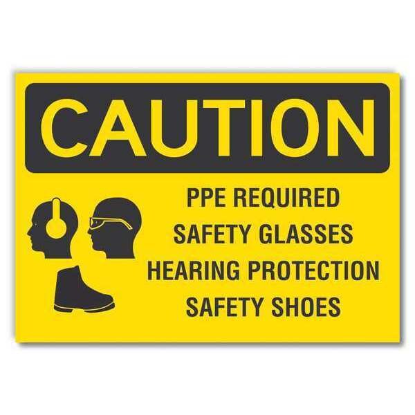 Caution Sign, Self-Adhesive Vinyl, 7 in. H, LCU3-0186-RD_10x7