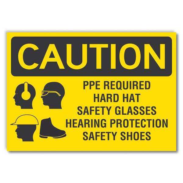 Caution Sign, Self-Adhesive Vinyl, 7 in. H, LCU3-0188-RD_10x7
