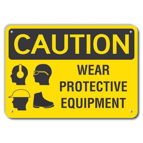 Caution Sign, Recycled Aluminum, 10 in. H, LCU3-0189-RA_14x10