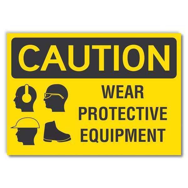 Caution Sign, Self-Adhesive Vinyl, 10 in H, LCU3-0189-RD_14x10