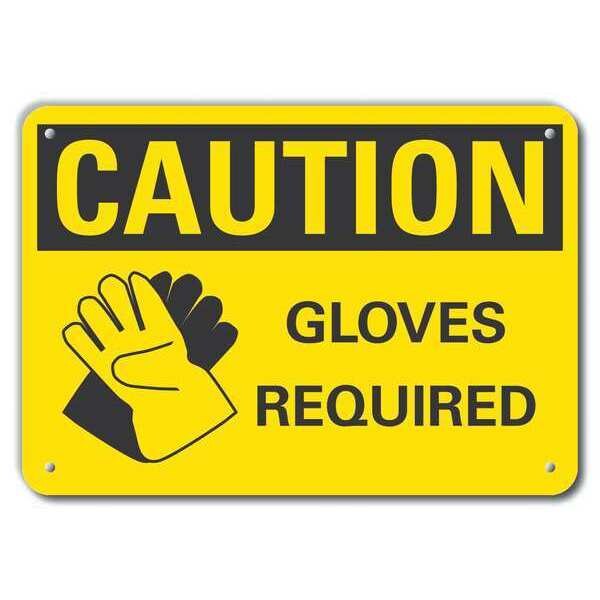 Caution Sign, Recycled Aluminum, 10 in. H, LCU3-0174-RA_14x10