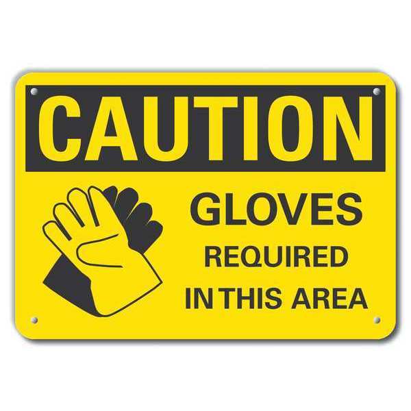 Caution Sign, Recycled Aluminum, 7 in. H, LCU3-0175-RA_10x7