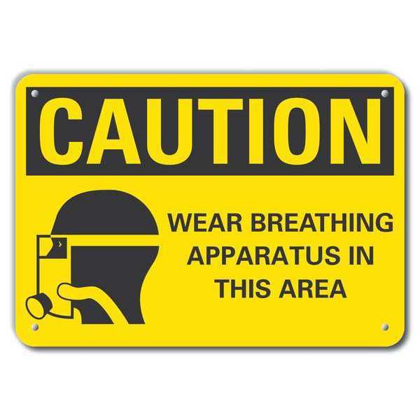 Caution Sign, Recycled Aluminum, 7 in. H