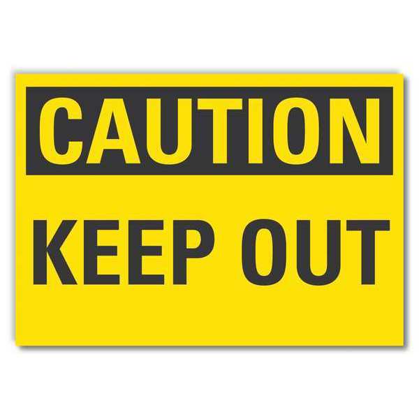 Caution Sign, 10 in H, 14 in W, Non-PVC Polymer, Horizontal Rectangle, English, LCU3-0205-ED_14x10
