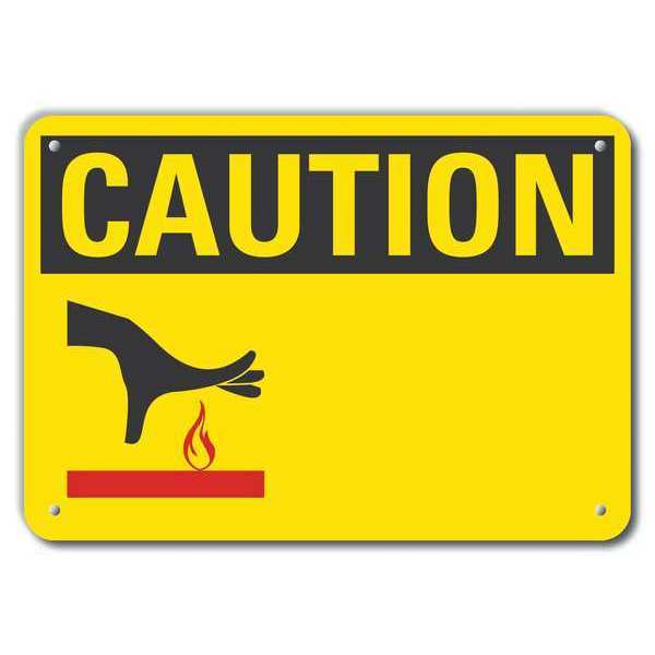 Reflective  Blank Sign Caution Sign, 10 in Height, 14 in Width, Aluminum, Vertical Rectangle