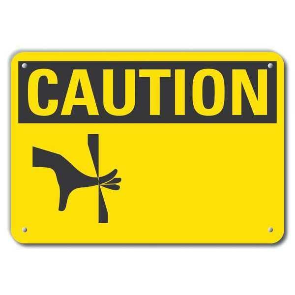 Reflective  Blank Sign Caution Sign, 10 in Height, 14 in Width, Aluminum, Vertical Rectangle