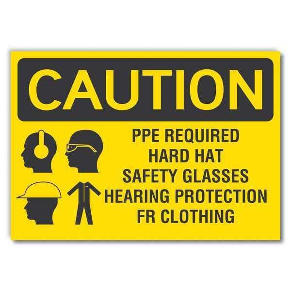Caution Sign, Self-Adhesive Vinyl, 5 in. H, LCU3-0190-RD_7x5