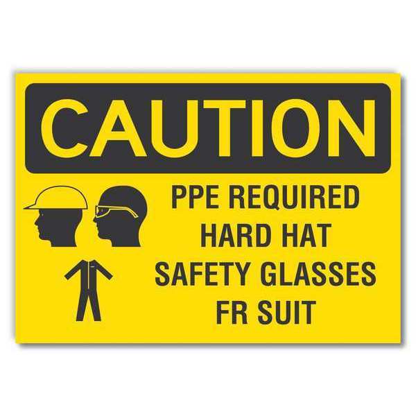 Caution Sign, Self-Adhesive Vinyl, 10 in H, LCU3-0193-RD_14x10