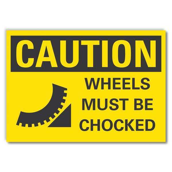 Caution Sign, 3 1/2 in H, 5 in W, Reflective Sheeting, Horizontal Rectangle, LCU3-0198-RD_5x3.5