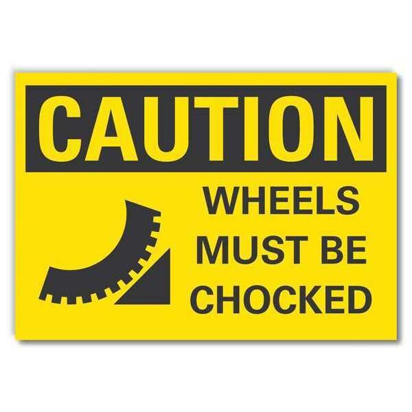 Caution Sign, 10 in H, 14 in W, Non-PVC Polymer, Horizontal Rectangle, English, LCU3-0198-ED_14x10