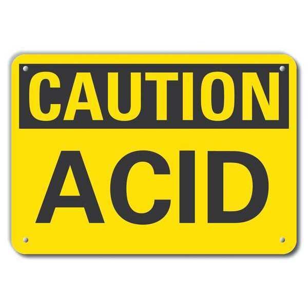 Caution Sign, 7 in H, 10 in W, Plastic, Vertical Rectangle, English, LCU3-0200-NP_10x7