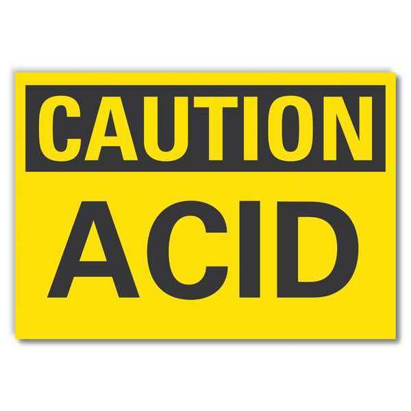 Caution Sign, 7 in H, 10 in W, Non-PVC Polymer, Vertical Rectangle, English, LCU3-0200-ED_10x7