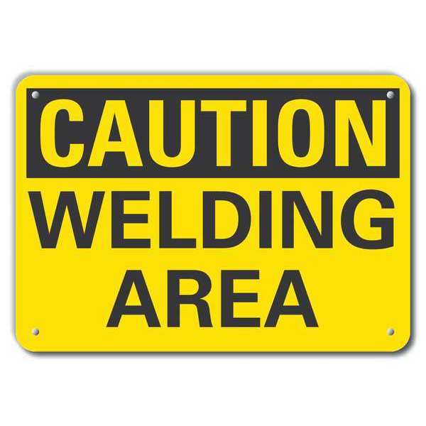 Caution Sign, 7 in Height, 10 in Width, Plastic, Vertical Rectangle, English