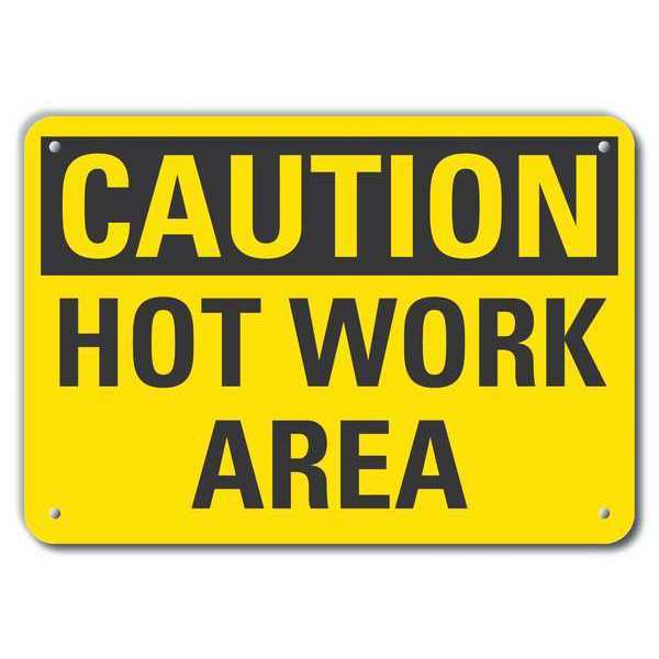 Caution Sign, 10 in H, 14 in W, Aluminum, Horizontal Rectangle, English, LCU3-0221-RA_14x10