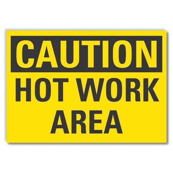 Caution Sign, 3 1/2 in Height, 5 in Width, Reflective Sheeting, Horizontal Rectangle, English