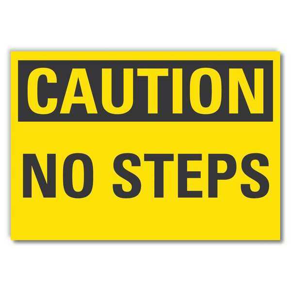 Steps Caution Reflective Label, 10 in H, 14 in W, , English, LCU3-0206-RD_14x10