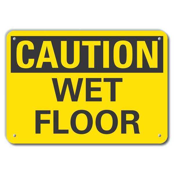 Caution Sign, 10 in H, 14 in W, Aluminum, Horizontal Rectangle, LCU3-0208-RA_14x10