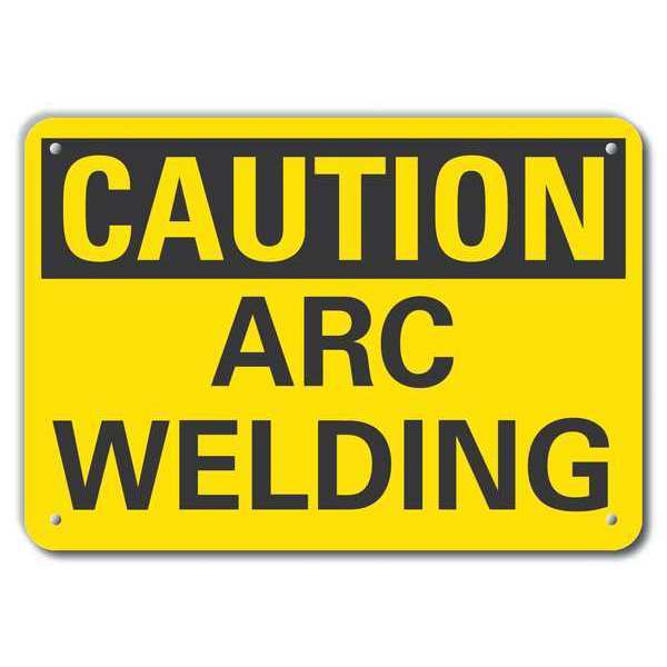 Caution Sign, 10 in Height, 14 in Width, Plastic, Horizontal Rectangle, English