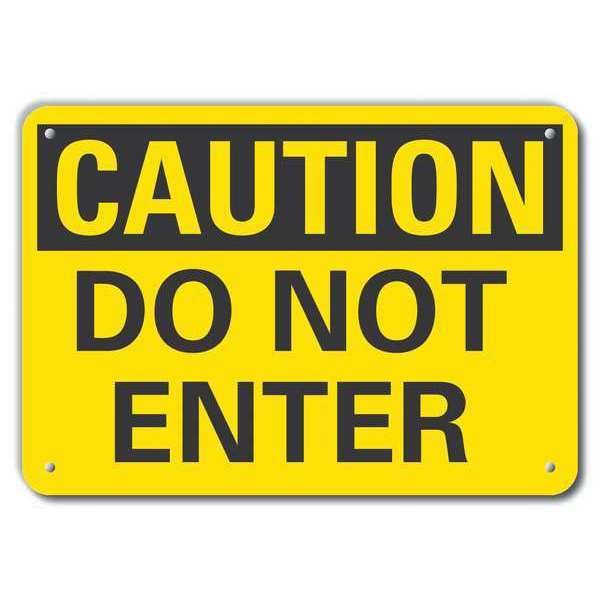 Caution Sign, 7 in H, 10 in W, Plastic, Vertical Rectangle, English, LCU3-0215-NP_10x7