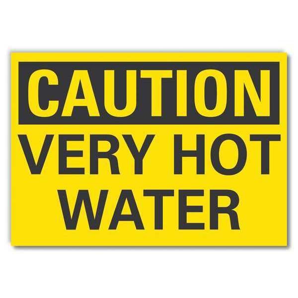 Hot Caution Reflective Label, 7 in Height, 10 in Width, Reflective Sheeting, Vertical Rectangle