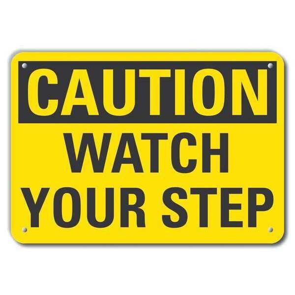 Caution Sign, 7 in H, 10 in W, Plastic, Vertical Rectangle, English, LCU3-0235-NP_10x7
