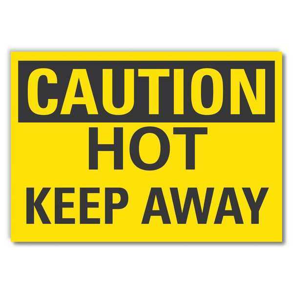 Caution Sign, 10 in H, 14 in W, Non-PVC Polymer, Horizontal Rectangle, English, LCU3-0224-ED_14x10