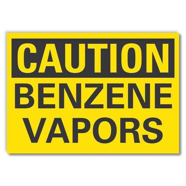 Benzene Caution Reflective Label, 10 in H, 14 in W, English, LCU3-0228-RD_14x10