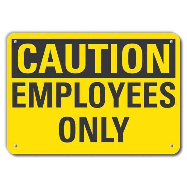Caution Sign, 10 in H, 14 in W, Plastic, Horizontal Rectangle, English, LCU3-0229-NP_14x10