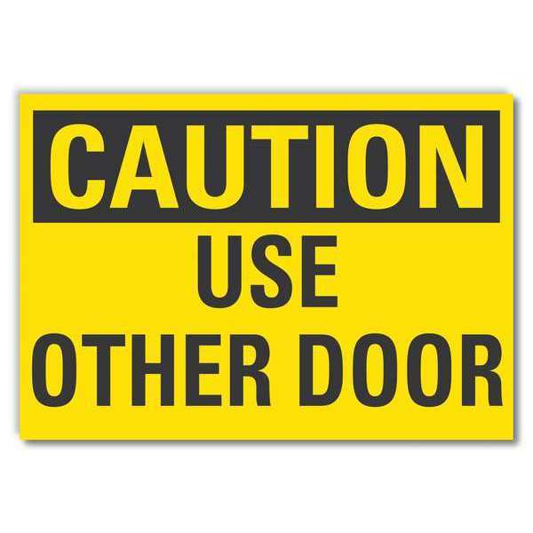 Caution Sign, 3 1/2 in H, 5 in W, Reflective Sheeting, Horizontal, English, LCU3-0232-RD_5x3.5