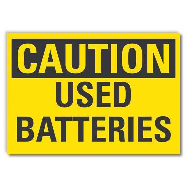 Battery Hazard Caution Reflective Label, 10 in H, 14 in W, English, LCU3-0233-RD_14x10