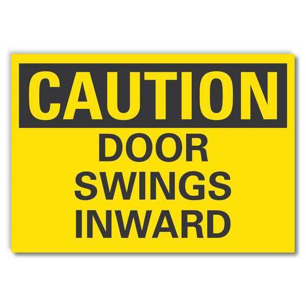 Caution Sign, 5 in H, 7 in W, Reflective Sheeting, Horizontal Rectangle, English, LCU3-0252-RD_7x5