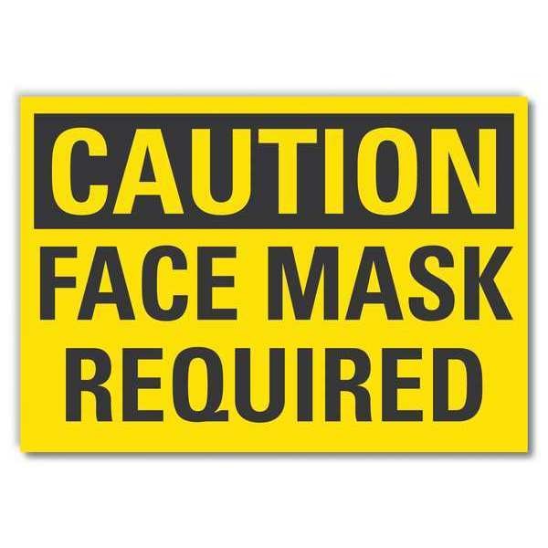 Caution Sign, Self-Adhesive Vinyl, 10 in H