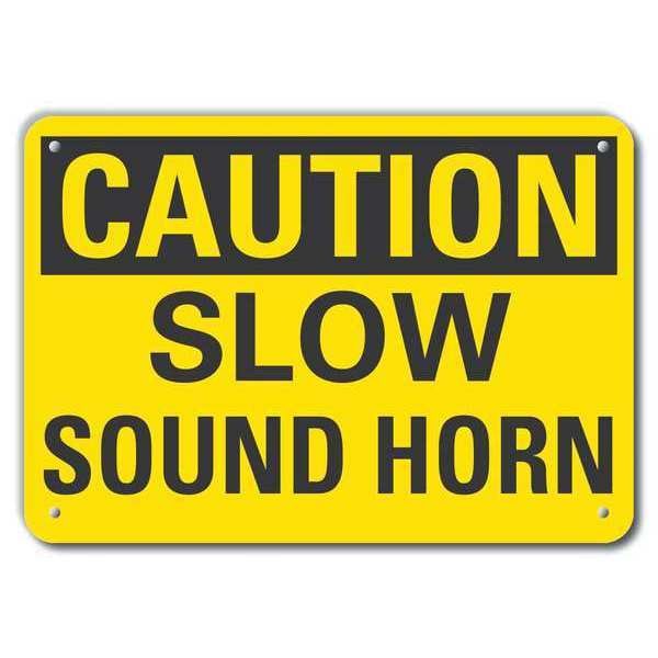 Caution Sign, 7 in H, 10 in W, Plastic, Vertical Rectangle, English, LCU3-0239-NP_10x7