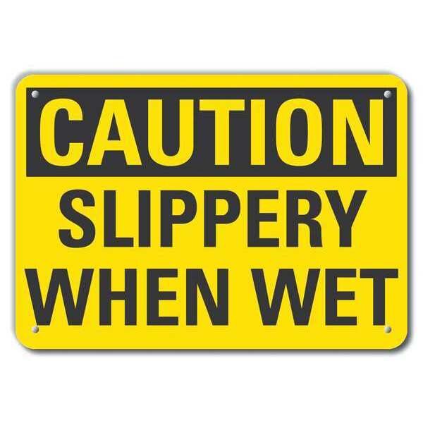 Caution Sign, 7 in H, 10 in W, Plastic, Vertical Rectangle, English, LCU3-0245-NP_10x7