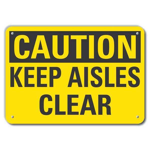 Caution Sign, 7 in H, 10 in W, Aluminum, Vertical Rectangle, English, LCU3-0247-RA_10x7