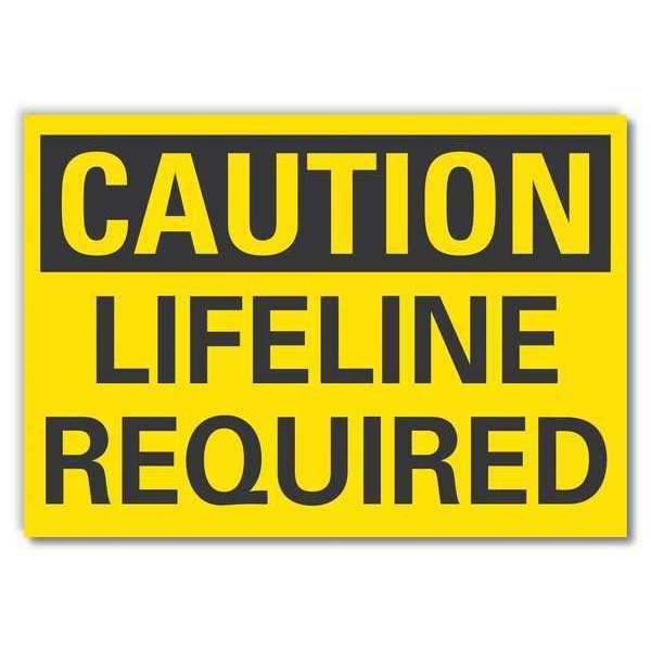 Caution Sign, Self-Adhesive Vinyl, 7 in. H