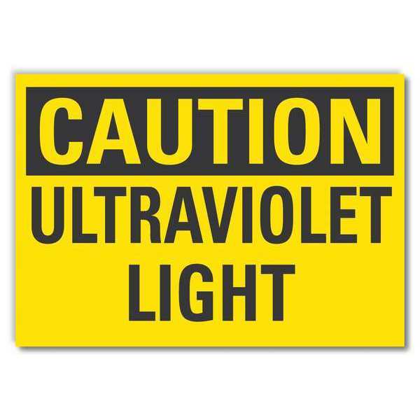 Caution Sign, 10 in H, 14 in W, Non-PVC Polymer, Horizontal Rectangle, LCU3-0249-ED_14x10