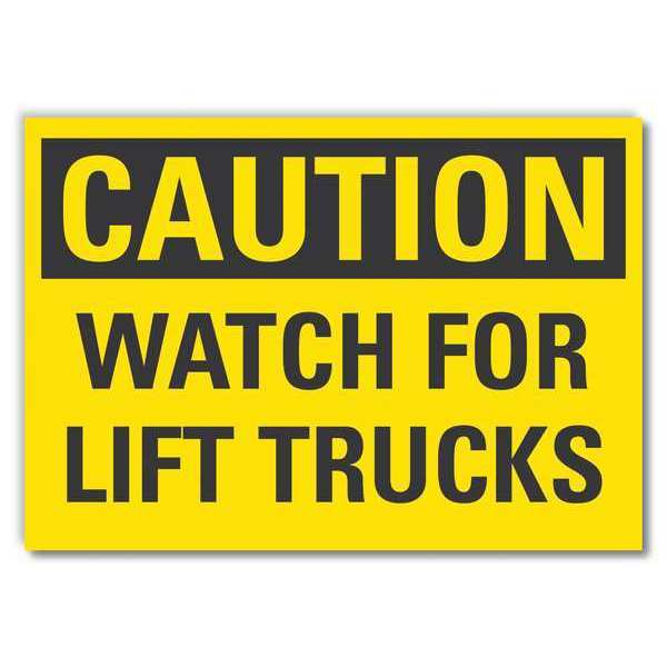 Caution Sign, 3 1/2 in H, 5 in W, Reflective Sheeting, Horizontal Rectangle, LCU3-0270-RD_5x3.5