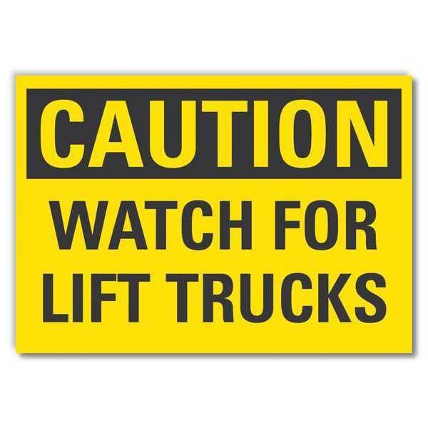 Caution Sign, 10 in H, 14 in W, Non-PVC Polymer, Horizontal Rectangle, English, LCU3-0270-ED_14x10