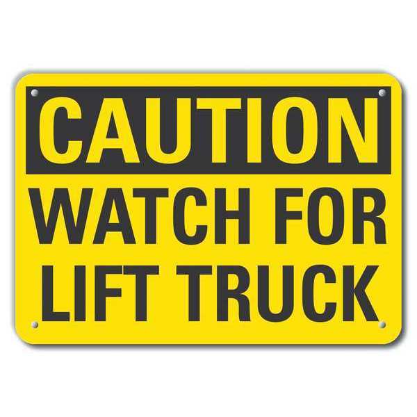 Caution Sign, 7 in H, 10 in W, Plastic, Vertical Rectangle, English, LCU3-0268-NP_10x7