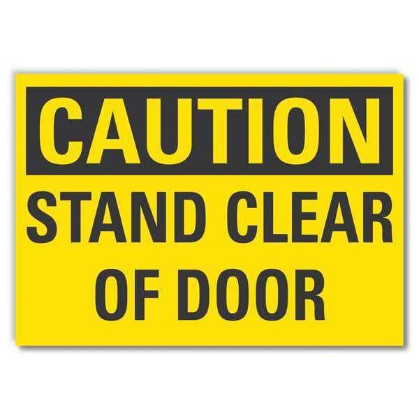 Caution Sign, 3 1/2 in H, 5 in W, Reflective Sheeting, Horizontal, English, LCU3-0256-RD_5x3.5