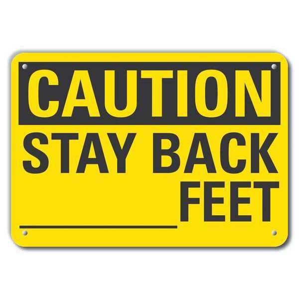 Caution Sign, 7 in H, 10 in W, Aluminum, Vertical Rectangle, English, LCU3-0264-RA_10x7